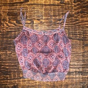 American Eagle Paisley Spagetti Strap Crop Top + Melrose & Market Swing Shorts